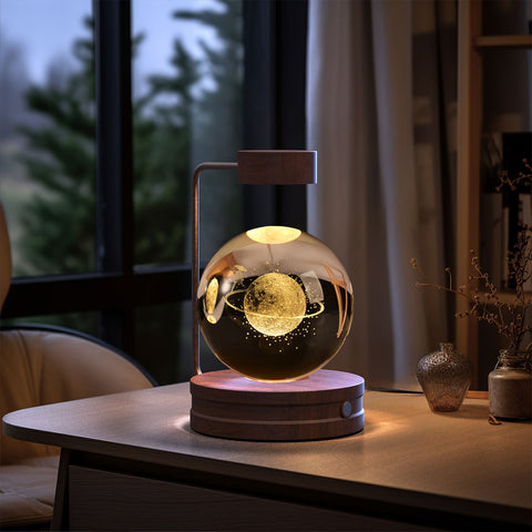 Veilleuse d'intérieur dinosaure cosmique boule de cristal, alimentée par USB, lumière chaude de chevet, cadeau d'anniversaire