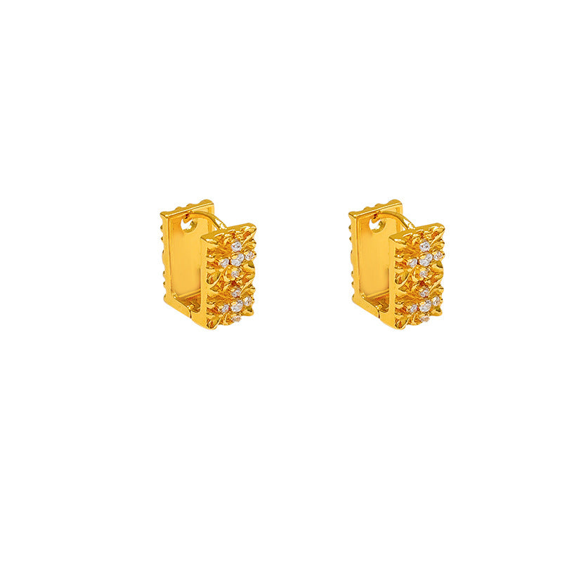 Buy Ultra-Shimmering Zircon Geometric Stud Earrings online at Fashionner.