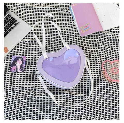 Simple All-match Heart-shaped Transparent Hand Crossbody Bag