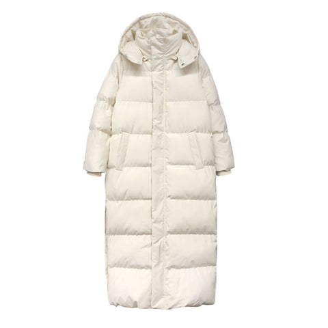 Manteau long d'hiver chaud à capuche, veste parka épaisse pour femme