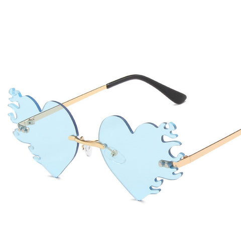 New Metal Frameless Love Flame Sunglasses - Fashionner