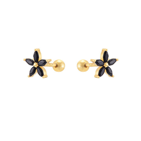 Buy Womens Color Zircon Purple Bauhinia Flower Earrings online at Fashionner.