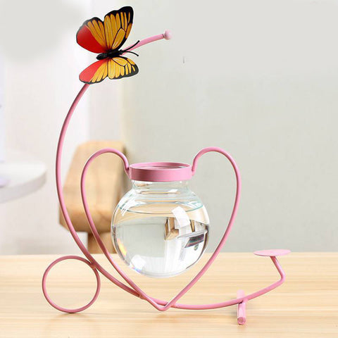 Décoration de Table Créative en Fer Forgé Vase Hydroponique
