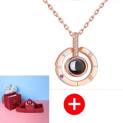 Hot Valentine's Day Gifts Metal Rose Jewelry Gift Box Necklace For Wedding Girlfriend Necklace Gifts - Fashionner