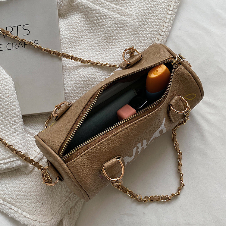 Small Handbags Women's Bag Cylinder Graffiti Shoulder - Fashionner
