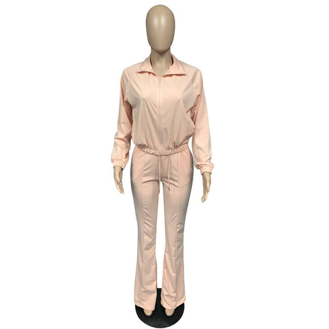 Ensemble deux pièces athleisure de couleur unie pour femme