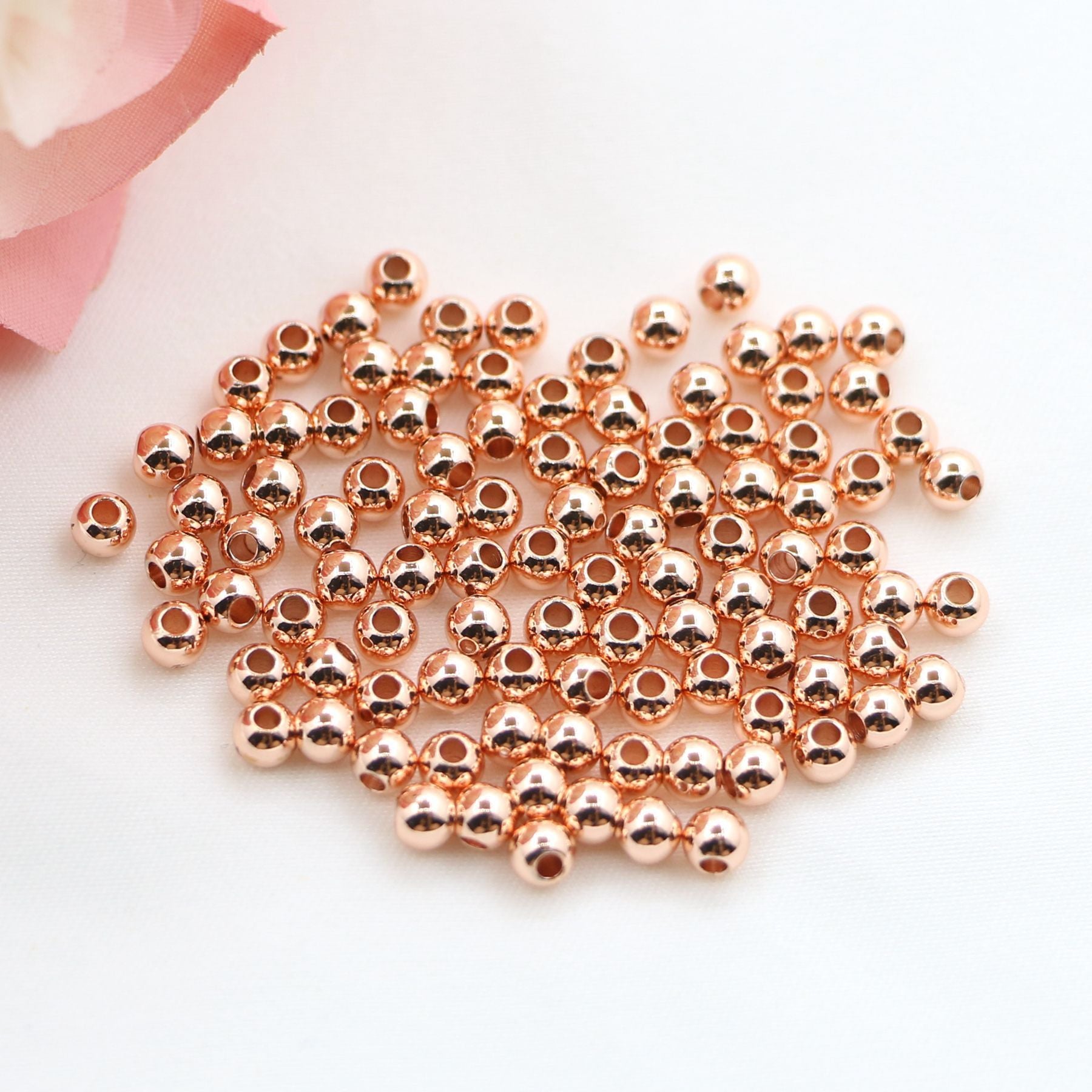 14K Gold-plated Color Retention Transfer Spacer Golden Beads