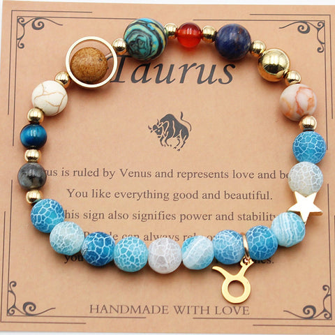 Bracelets Douze Constellations Pierres Naturelles Perles Huit Planètes