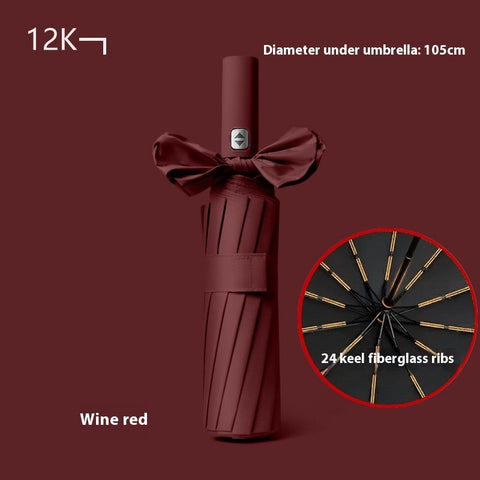 24 Bone Automatic Umbrella Reinforced Folding