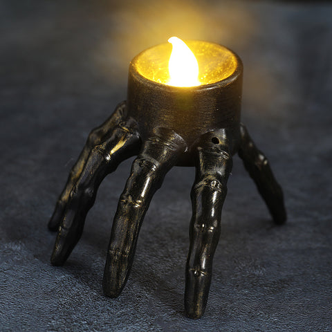 Lanterne crâne mains pour Halloween, accessoire de décoration d'ambiance, lanterne de nuit pied crâne, lanterne bougie Halloween.