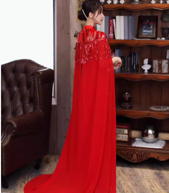 Performance Costume Chinese Style Slimming With Cape