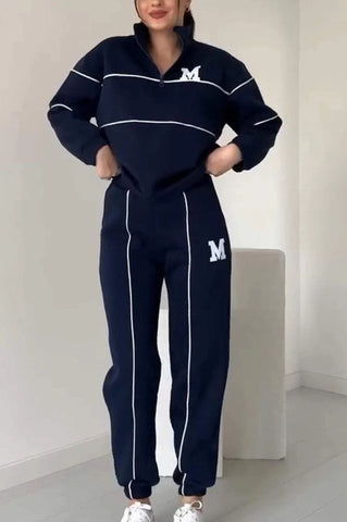 Ensembles survêtement femme 2 pièces – Pull sans capuche et pantalon de jogging ample tendance avec poches