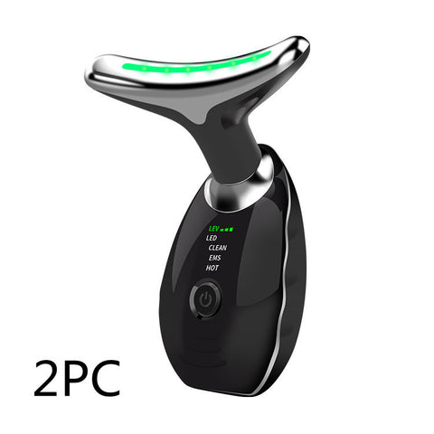 Appareil de Beauté Cou et Visage - Thérapie Photonique LED Colorée, Raffermit la Peau, Réduit le Double Menton, Anti-Rides, Masseur Liftant