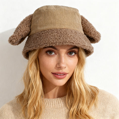 Fashion Winter Bucket Hat-Dark Coffe