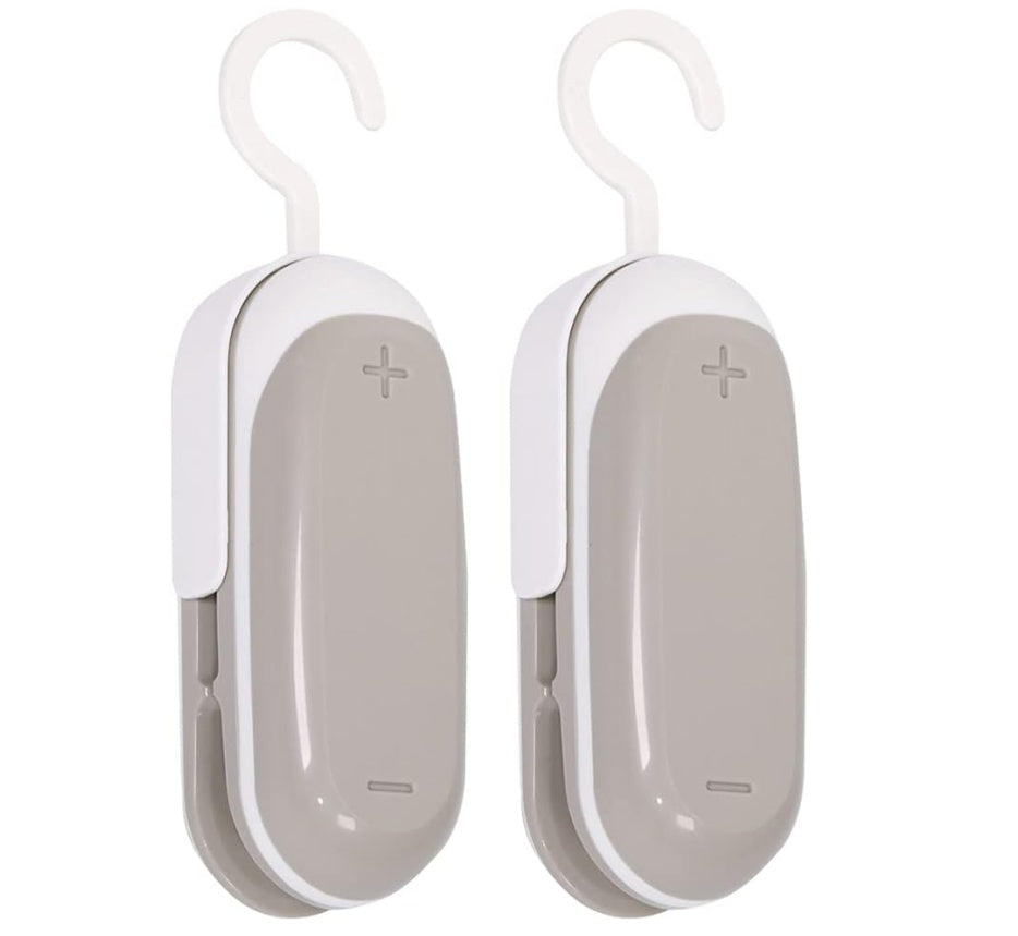 2PACK Mini Bag Sealer, Portable Heat Vacuum Sealers Plastic Sealer, 2 In 1 Heat Seal And Cutter Mini Food Sealer For Plastic Bags Food Storage