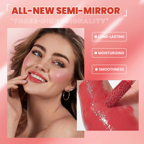 Laque à Lèvres Effet Miroir sans Transfert, Rouge à Lèvres Hydratant Longue Tenue