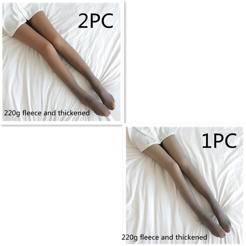 Fake Translucent Plus Size Leggings Fleece Lined Tights Fall And Winter Warm Fleece Pantyhose Women Fleece Lined Pantyhose Thermal Winter Tights - Fashionner