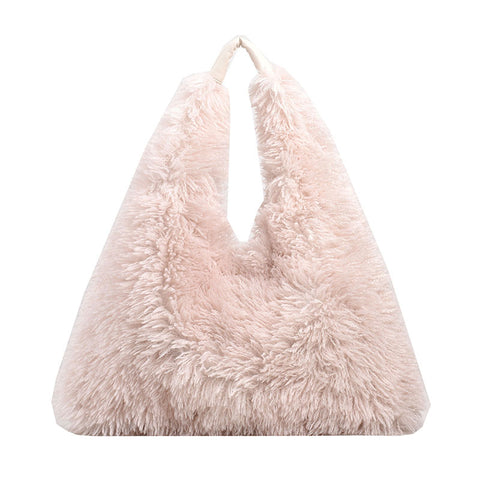 New Autumn And Ainter Plush Handbags Large-capacity Shoulder Armpit Bag Cute Fashion Luxury Designer Tote Bags For Women Trend - Fashionner