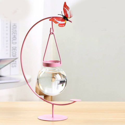 Décoration de Table Créative en Fer Forgé Vase Hydroponique
