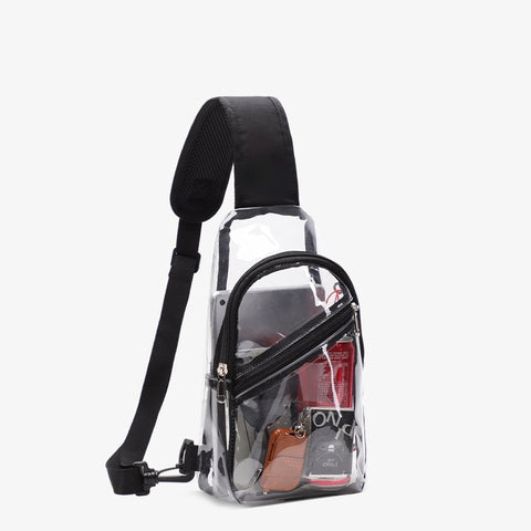 Sac de poitrine transparent étanche en PVC pour homme