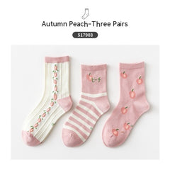Cartoon Mid Tube Trendy Cotton Women's Socks - Fashionner