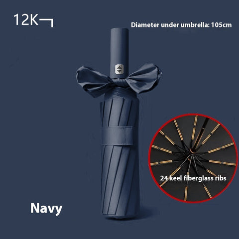 24 Bone Automatic Umbrella Reinforced Folding