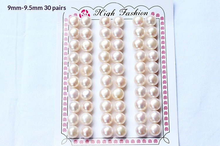 Buy Half-Hole Aurora-Colored Natural Freshwater Flat-Round White Pearls online at Fashionner.