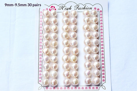 Buy Half-Hole Aurora-Colored Natural Freshwater Flat-Round White Pearls online at Fashionner.