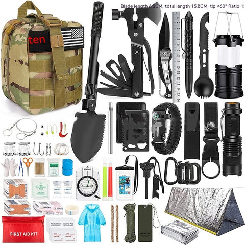 Fournitures de Camping en Plein Air Équipement Kit Outil de Survie d'Urgence Multifonctionnel en Plein Air