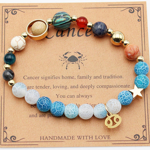 Bracelets Douze Constellations Pierres Naturelles Perles Huit Planètes