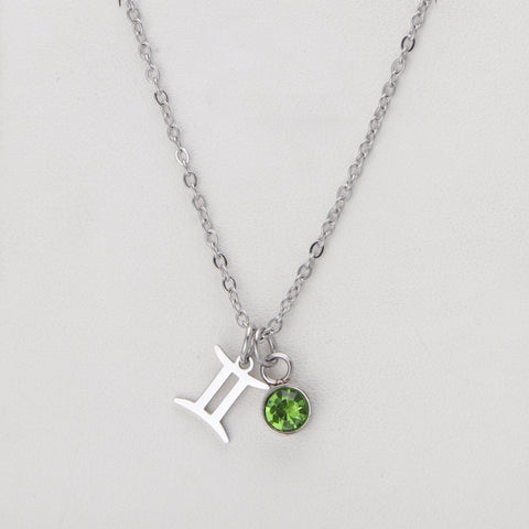 Buy Western Birthstone Necklace With 12 Zodiac Gemstone Pendants online at Fashionner.