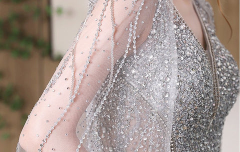 Robe de soirée sirène amincissante pour hôtesse de banquet
