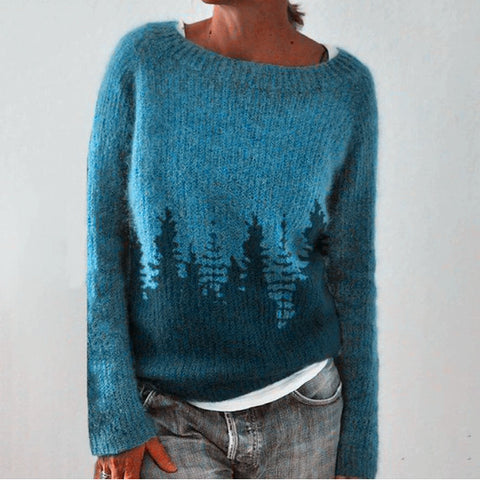 Pull-over ample et décontracté pour femme, col rond, multicolore, à la mode, tricoté, vêtement d'extérieur pour femme