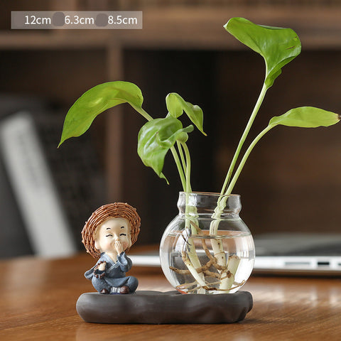 Radis Vert Hydroponique Pots de Plantes et Ustensiles Décorations de Bureau Transparentes Ameublement