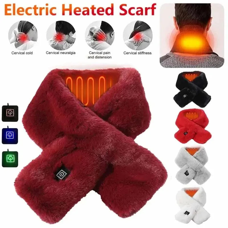 Buy Heating Scarf Usb Electric Heated Neck Wrap Heating Pad Pain Relief Three-Gear Temperature Control Neck Warmer For Women Men online at Fashionner.