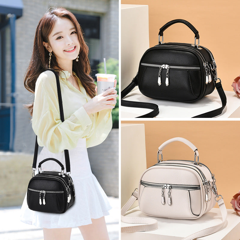 New Female Lady Versatile Large Capacity Lightweight Soft Leather Shoulder Bag - Fashionner