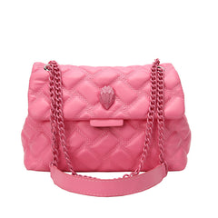 Plaid Embossed Chain Personality Shoulder Bag - Fashionner