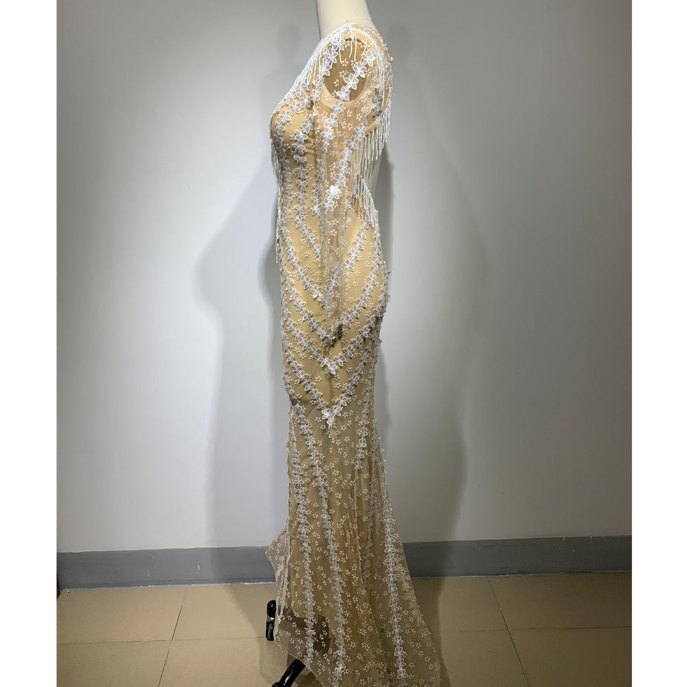 Backless Tight Fishtail Sheath Dress - Fashionner