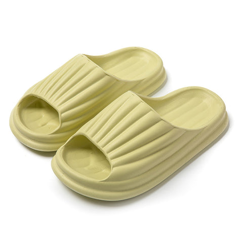 Home Slippers Women Men New Solid Striped Peep-toe Shoes House Floor Bathroom Slippers For Couple - Fashionner