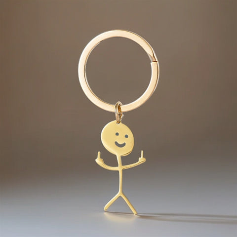Porte-clés en acier inoxydable avec pendentif personnalisé pour couple de dessin animé