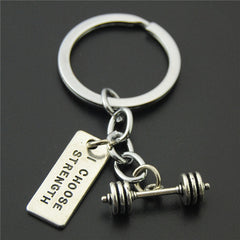 Mini Sports Equipment Keychain Dumbbell Weightlifting Unique Key Pendant