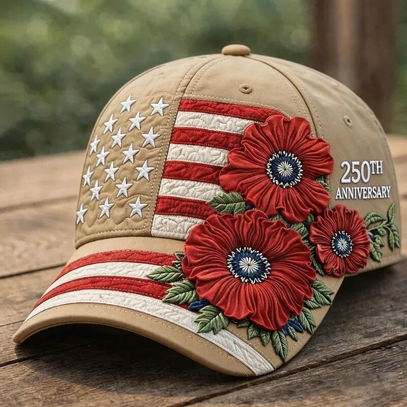 Buy America's 250th Anniversary Rose 3d Printed Baseball Cap For Daily Travel And Independence Day Celebration online at Fashionner.