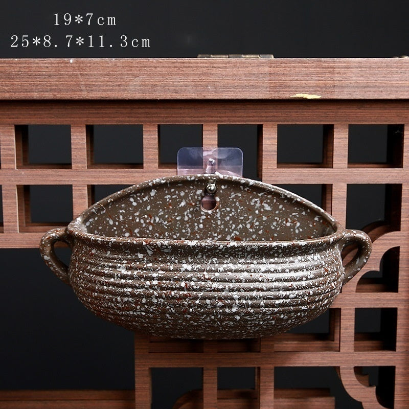 Hanging Ceramic Half Wall Decoration Flower Pot Creative Hydroponics Green Radish