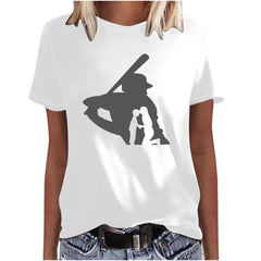 Mother's Day Baseball Women's Various Styles Loose-fitting Pullover Round-neck Short-sleeved T-shirt - Fashionner