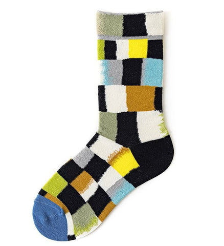 Trendy Mid-calf Length Socks Preppy Style Stockings Artistic Illustration Socks - Fashionner