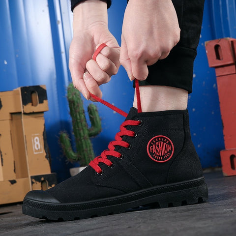 Chaussures en toile décontractées Baskets d'étudiant Tendance polyvalente Hip Hop Montantes Chaussures de randonnée