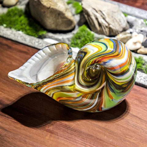 Porte-stylo en forme de conque de nautile en verre créatif, ornements de décoration hydroponique