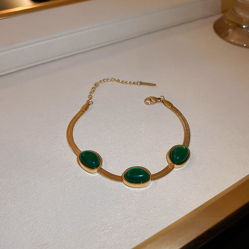 Fashion Jewelry Green Stone Crytal Snake Chain Multilayer Necklace For Women Pendant Boho Fashion Jewelry Gift - Fashionner