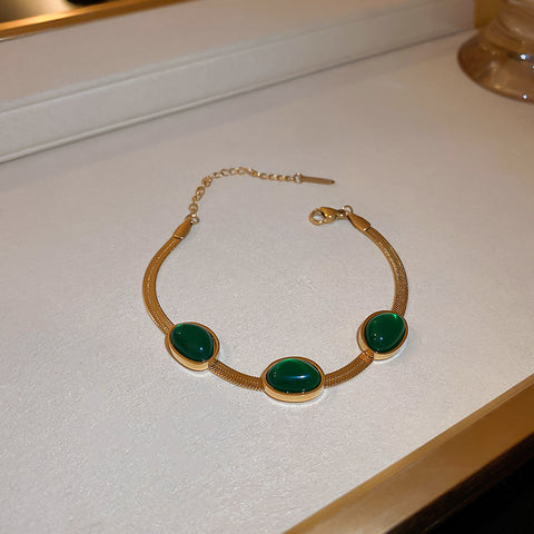 Fashion Jewelry Green Stone Crytal Snake Chain Multilayer Necklace For Women Pendant Boho Fashion Jewelry Gift - Fashionner