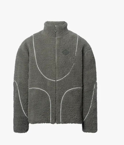 Veste à Capuche Zippée en Laine d'Agneau pour Homme, Sweat-shirt Décontracté avec Motif Lignes Patchwork